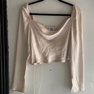 Princess Polly silk long sleeve crop